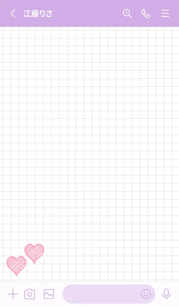 [LINE着せ替え] 幸運ハートの方眼紙の着せかえ/パープルの画像2