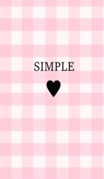 [LINE着せ替え] SIMPLE HEART =check pinkblack=の画像1