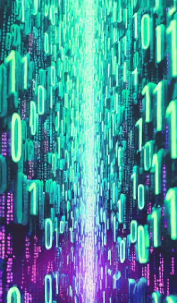 [LINE着せ替え] Digital world03green_JPの画像1