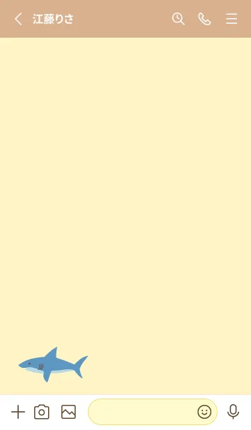 [LINE着せ替え] サメ 黄色の画像2