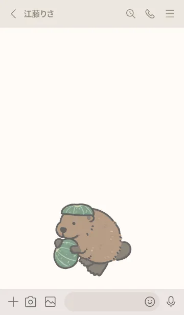 [LINE着せ替え] beaver in squash capの画像2