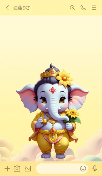 [LINE着せ替え] Yellow Ganesha for rich Theme (JP)の画像2