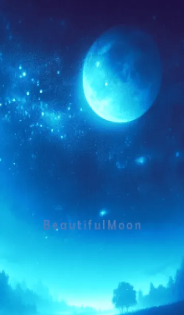 [LINE着せ替え] Beautiful Moon-BLUE 21の画像1