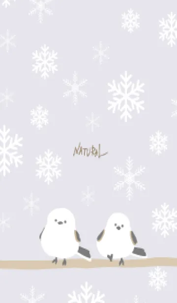 [LINE着せ替え] シマエナガ 雪の結晶25の画像1