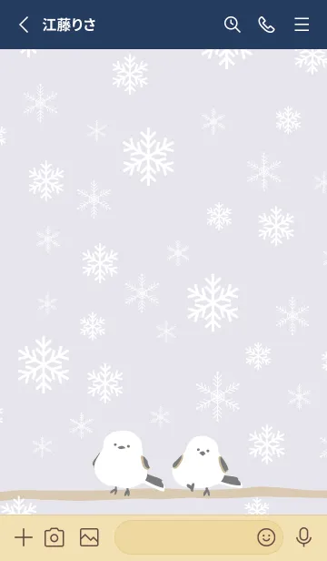 [LINE着せ替え] シマエナガ 雪の結晶25の画像2
