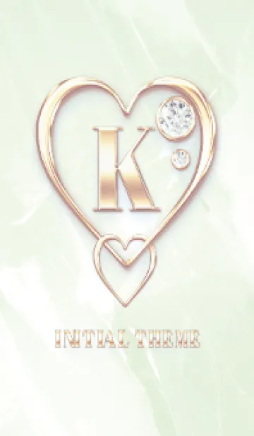 [LINE着せ替え] 【 K 】 Heart Charm & Initial - Greenの画像1