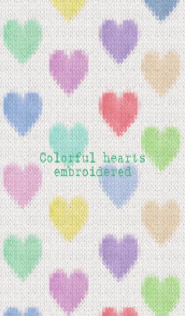[LINE着せ替え] Colorful hearts embroidered 75の画像1