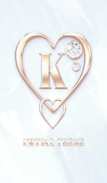 [LINE着せ替え] 【 K 】 Heart Charm & Initial - Blue Gの画像1