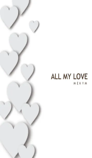 [LINE着せ替え] ALL MY LOVE-WHITE GRAY HEART 24の画像1