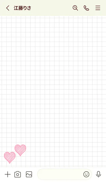 [LINE着せ替え] 幸運ハートの方眼紙/リーフグリーンの画像2