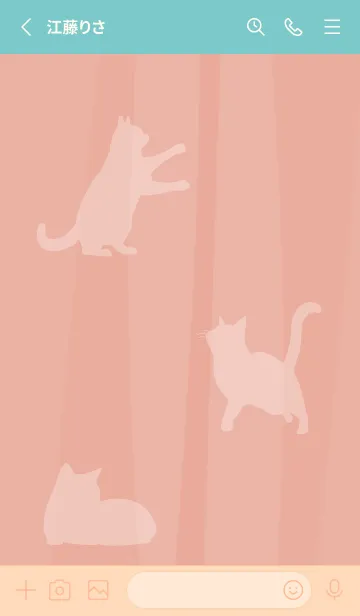 [LINE着せ替え] pink & light blue 猫と猫…の画像2