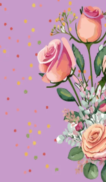 [LINE着せ替え] light purple 可憐な薔薇の画像1