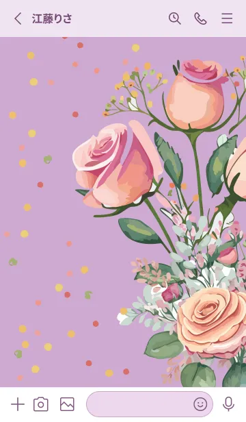 [LINE着せ替え] light purple 可憐な薔薇の画像2