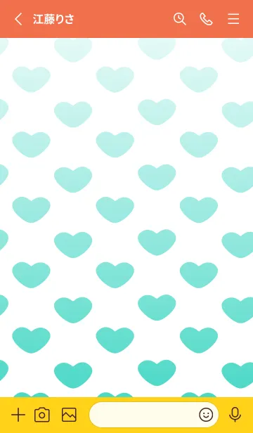 [LINE着せ替え] 青いハート 赤と黄色の画像2