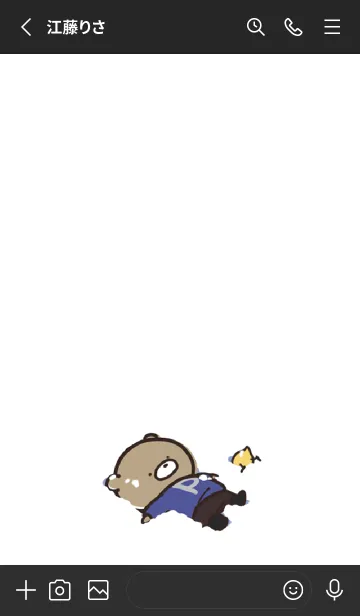 [LINE着せ替え] 黒と黄色 : 冬のくまのぽんこつ 5の画像2