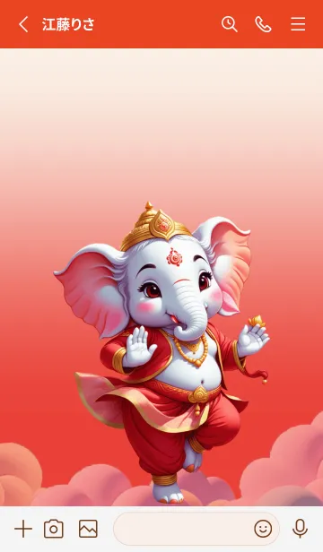 [LINE着せ替え] Red Ganesha for rich Theme (JP)の画像2