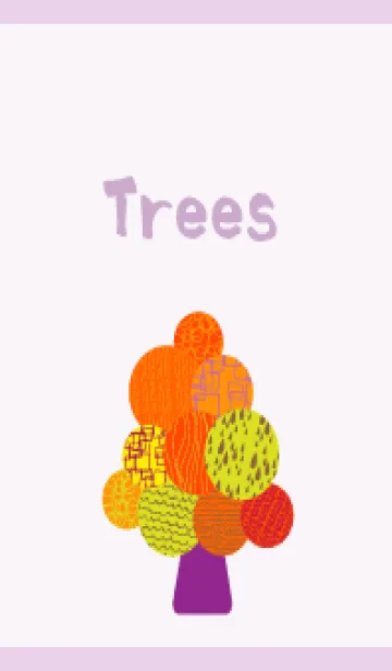 [LINE着せ替え] カラフルな木々 薄い紫の画像1