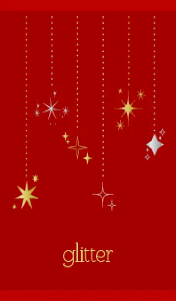 [LINE着せ替え] きらきら 赤とベージュの画像1