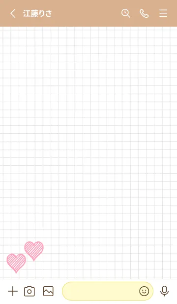 [LINE着せ替え] 幸運ハートの方眼紙/カフェモカカラーの画像2