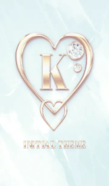 [LINE着せ替え] 【 K 】 Heart Charm & Initial - Blue 2の画像1