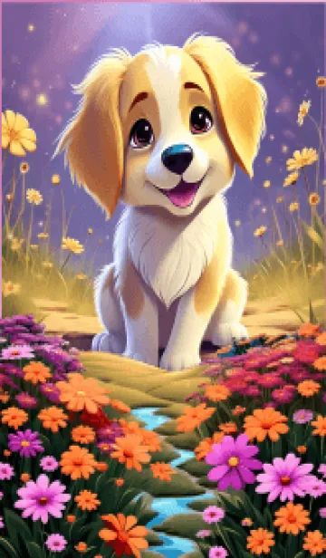 [LINE着せ替え] Cute golden dog theme (JP)の画像1