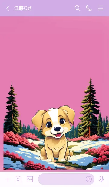 [LINE着せ替え] Cute golden dog theme (JP)の画像2