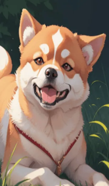 [LINE着せ替え] 笑顔の柴犬 w7Ozの画像1