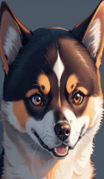 [LINE着せ替え] 笑顔の柴犬 21eQの画像1