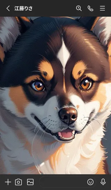 [LINE着せ替え] 笑顔の柴犬 21eQの画像2