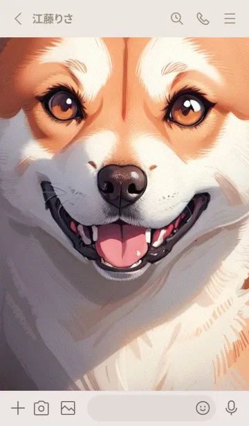 [LINE着せ替え] 笑顔の柴犬 WKSJの画像2
