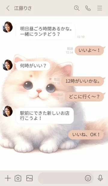 [LINE着せ替え] マシュマロのような太った猫の画像3