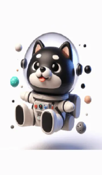 [LINE着せ替え] 宇宙飛行士柴犬3Dモデル-0227171の画像1