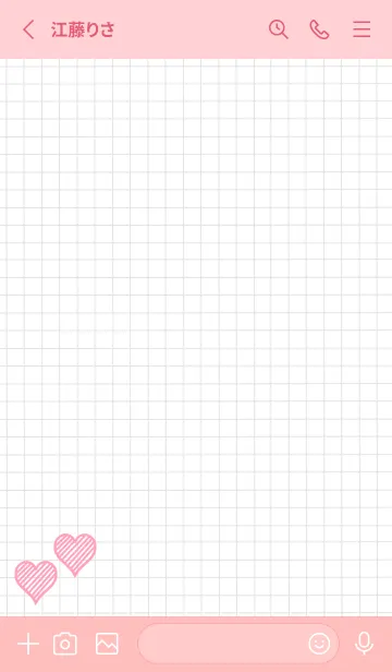 [LINE着せ替え] 幸運ハートの方眼紙/ライトピンクの画像2