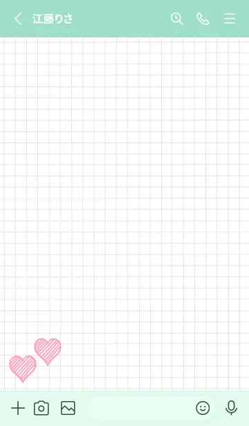 [LINE着せ替え] 幸運ハートの方眼紙/ライトミントグリーンの画像2
