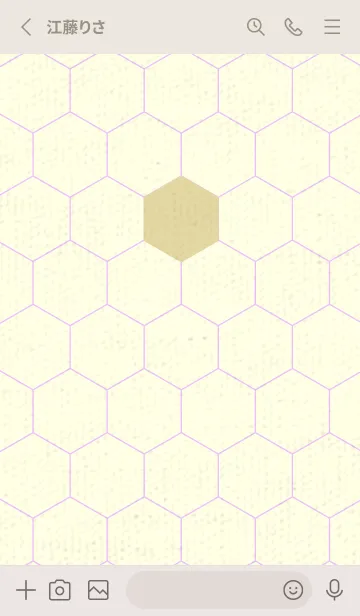 [LINE着せ替え] 六角形のきせかえ クリームの画像2
