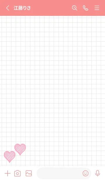 [LINE着せ替え] 幸運ハートの方眼紙の着せかえ/朱色の画像2