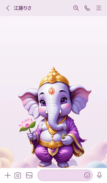 [LINE着せ替え] Purple Ganesha for rich Theme (JP)の画像2