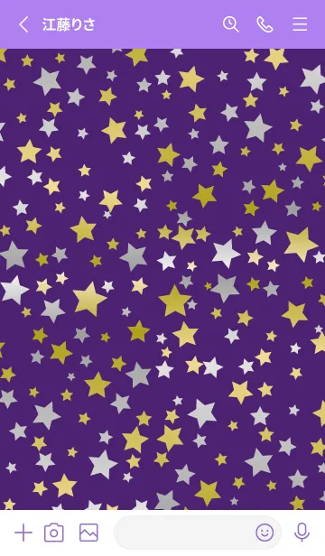 [LINE着せ替え] キラキラスターズ 紫色の画像2