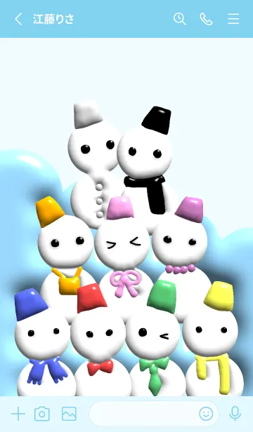 [LINE着せ替え] ぷっくり雪だるまの画像2
