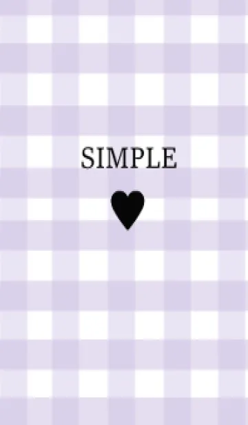 [LINE着せ替え] SIMPLE HEART =check purpleblack=の画像1