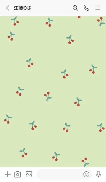 [LINE着せ替え] さくらんぼ_naturalgreenの画像2