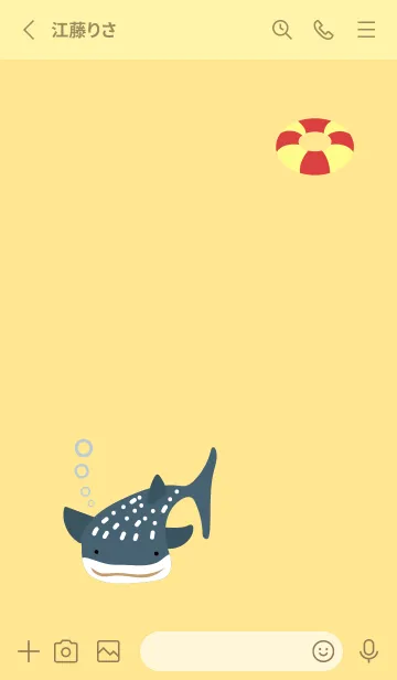 [LINE着せ替え] ジンベエザメ 薄い黄色の画像2