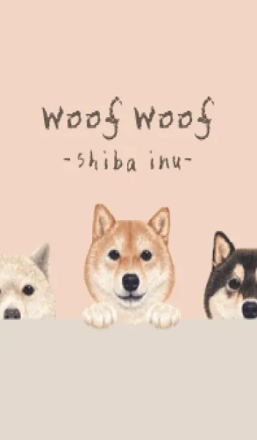 [LINE着せ替え] ワンワン！- 柴犬 - シェルピンクの画像1