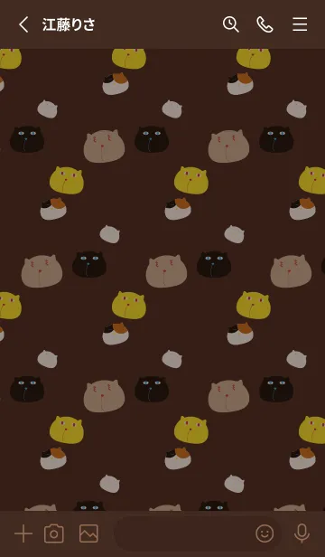 [LINE着せ替え] ぼんやりした猫 茶色の画像2