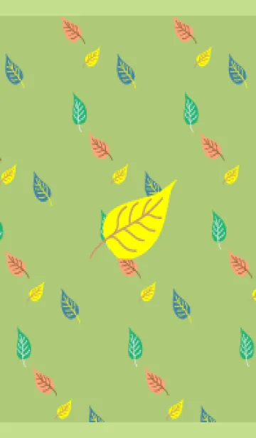 [LINE着せ替え] 北欧風の葉 モスグリーン色の画像1