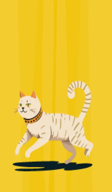 [LINE着せ替え] yellow 白い猫の画像1