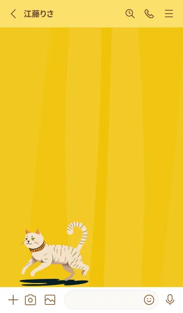 [LINE着せ替え] yellow 白い猫の画像2