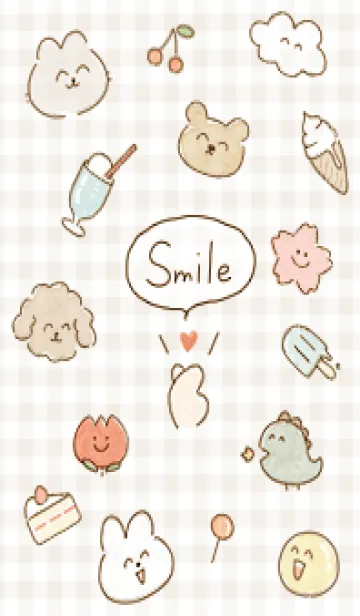 [LINE着せ替え] beige ゆるい笑顔01_1の画像1