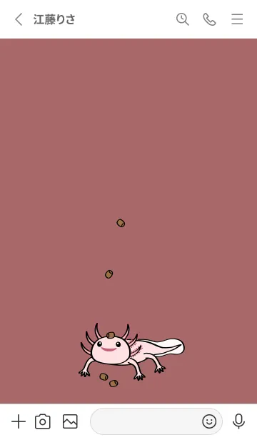 [LINE着せ替え] 私のかわいい六角形の恐竜(ピンクオレンジ)の画像2