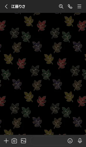 [LINE着せ替え] black 舞い散る葉っぱの画像2